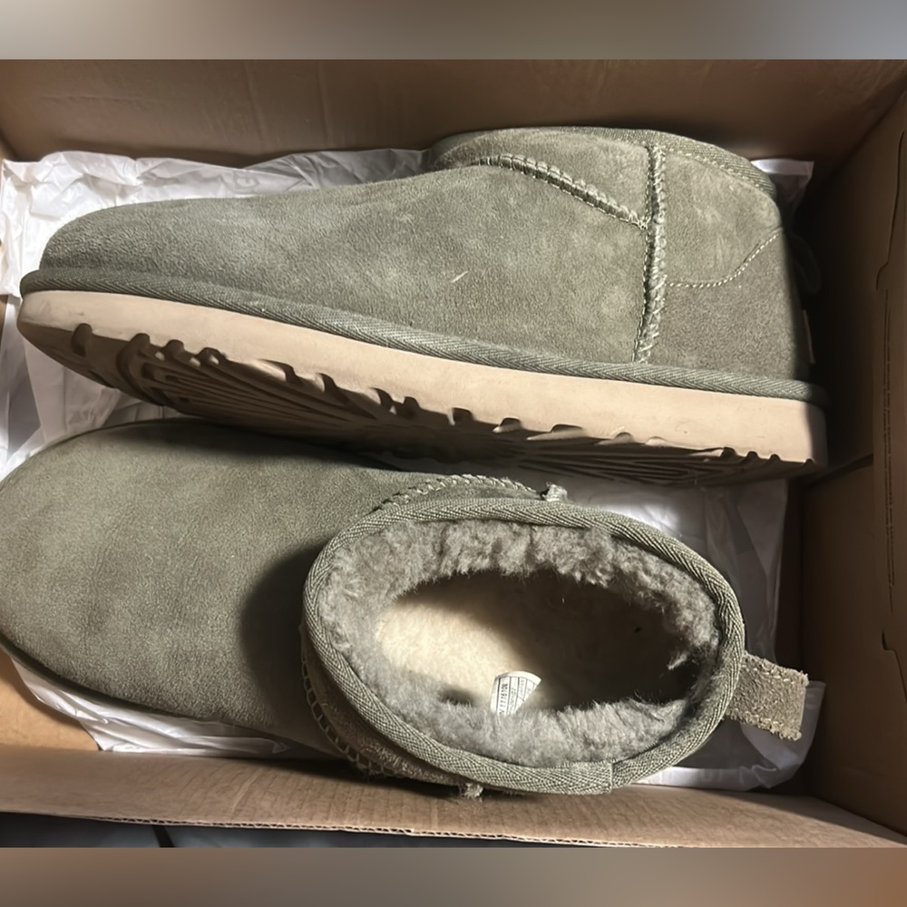 UGG Classic Ultra Mini Boots in Olive